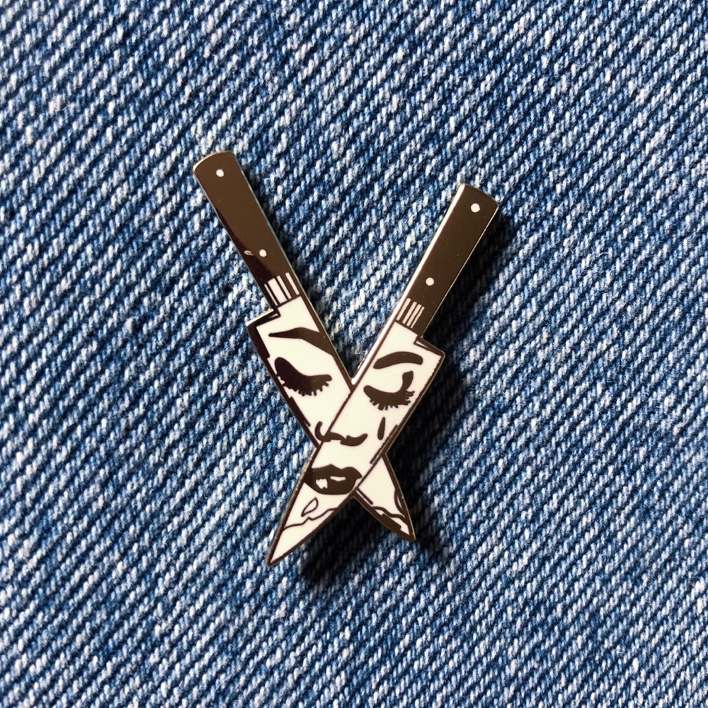 Face On Knives Pin
